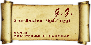 Grundbecher Gyöngyi névjegykártya